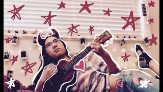 becoming a white ukulele girl (hanging fairy lights in my room)