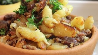 Жареный Картофель с мясом. Оджахури по-Грузински с говядиной