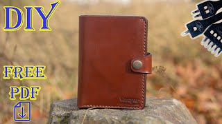 [DIY] Портмоне / большой кошелек из натуральной толстой кожи. Бесплатная выкройка в PDF.
