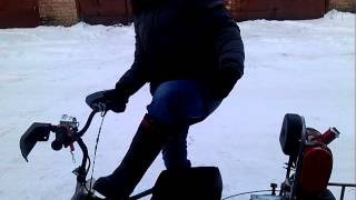 Мотобуксировщик Мухтар с ручками руля с подогревом и мотоциклетным газом, плюс вариатор Сафари…