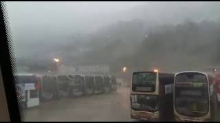 天鴿襲港　九巴車廠實況