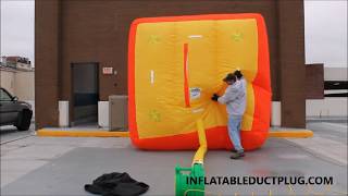 Inflatable Duct Plug balloon - Time Lapse inflation of a 10' x 10' x 5' Industrial Inflatable Plug