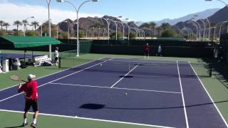 Lleyton Hewitt and Bernard Tomic Indian Wells BNP Paribas Open Practice 3/5/13 #2/2