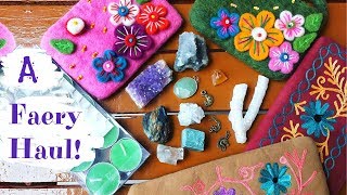 A Faery Haul! Crystals, Charms, Felted Wool Purse
