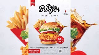 Burger Restaurant Flyer Design - Photoshop Tutorial