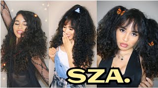 SZA Inspired Hairstyles on Naturally Curly Hair! Makeup and Outfits too!