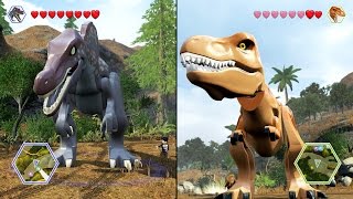 Tyrannosaurus Rex (T-REX) vs Spinosaurus (BATTLE) - LEGO Jurassic World