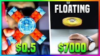 $0.5 LEGO FIDGET SPINNER Vs. $7000 FIDGET SPINNER (Floating Fidget Spinner VS Lego Fidget Spinner)