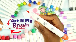 The ART-N-FLY BRUSH MARKERS ◎ Cheap alcohol markers & Fine-liners