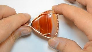 1. Оплетаем кабошон из агата проволокой в технике Wire Wrap