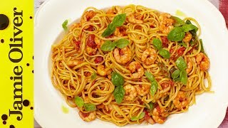 Sicilian Prawn Linguine | Jamie’s 15 Minute Meals (2012)