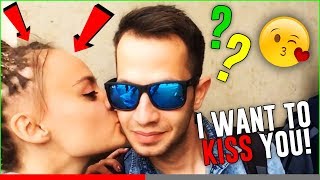 ? CUTE GIRL KISSES STRANGERS / KISSING PRANK / BEST FUNNY PRANKS 2018 / CRAZY RUSSIAN PRANKS