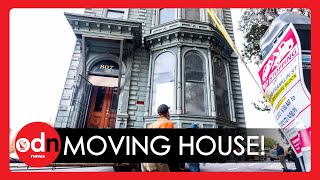 Moving Day! Victorian House TOWED to New Location in San Francisco Neighbourhood