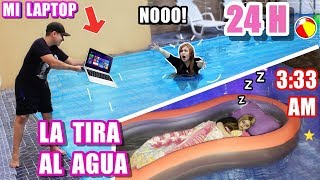 24 HORAS EN LA PISCINA mas BROMA de MI HERMANO | CRISS HUERA