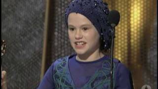 Anna Paquin winning Best Supporting Actress for "The Piano"