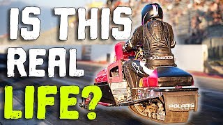 Snowmobile SHREDS Down the Track!