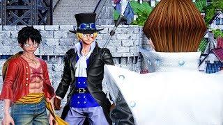 Jump Force DLC Story - Kaiba Meets Luffy & Sabo Unique Dialogue Interaction & Quotes Cutscenes
