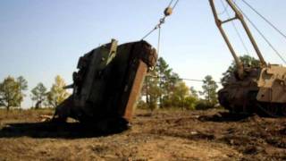 M88A2 Recovery Vehicle, Recovering flipped tank.
