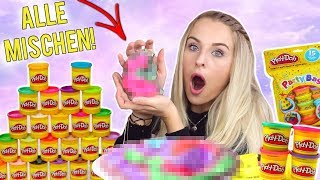 ALLE PLAYDOH KNETEN ZUSAMMEN MISCHEN ?? COOLES ERGEBNIS!