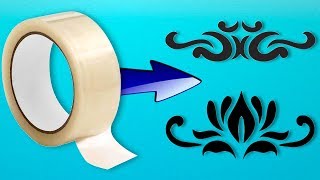 Трафарет из скотча для декора