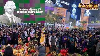 WHAT FANS SAID AT KOBE BRYANT STAPLES CENTER MEMORIAL TO MOTORCYCLE RIDER THE NIGHT OF HIS DEATH
