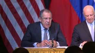 Sergey Lavrov, John Kerry & Staffan de Mistura│Пресс-конференция С.Лаврова, Дж.Керри и С.де Мистуры