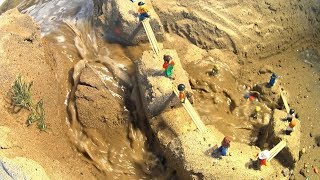 LEGO Dam Breach - LEGO Minifigures Footbridge Collapse