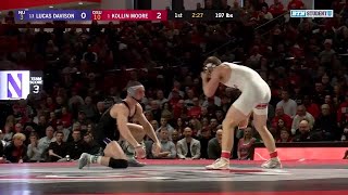197 LBS: #13 Lucas Davison (Northwestern) vs. #1 Kollin Moore (Ohio State) | 2020 B1G Wrestling