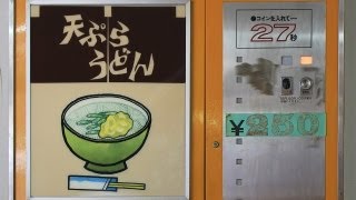 未明の東京からドライブインダルマへ 川鉄めん類自販機 天ぷらうどん
