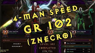 Diablo III Season 13 Gameplay - 4man Speed Greater Rift 102