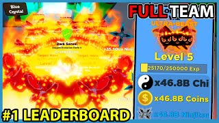 I GOT A FULL TEAM OF ULTRA BEAST PETS AND GOT #1 ON THE LEADERBOARD! - Roblox Ninja Legends