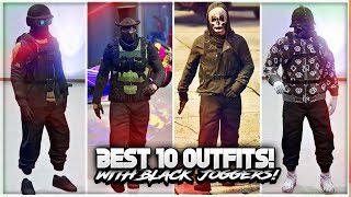 10 Outfits Using Black Joggers  *GTA 5 Online* How To Get Black Joggers *Modded Outfits Rng/Tryhard