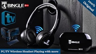 Наушники беспроводные + FM радио ДЛЯ телевизора - Bingle B616. Подключение наушников к телевизору