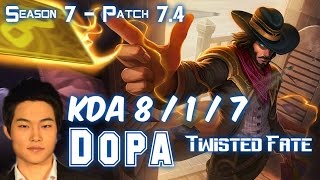 Dopa TWISTED FATE vs BRAND Mid - Patch 7.4 KR Ranked