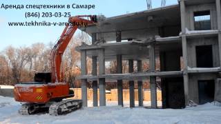 Работа гидромолота на базе экскаватора Hitachi ZX200. Аренда гидромолота и спецтехники в Самаре.