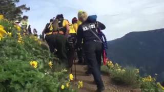 Woman with ankle injury rescued by helicopter off Dog Mountain trail