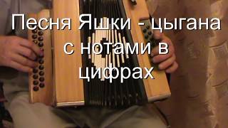 Песня Яшки  цыгана с нотами в цифрах