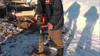 Мотобур ADA Ground Drill 7: бурение мерзлого грунта