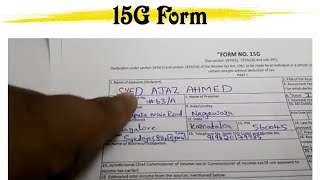 How To Fill 15G form for pf withdrawal full solution-FORM NO.15G