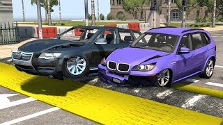 Beamng drive - Large speed bumps car Crashes