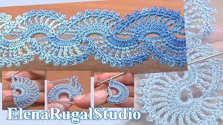 Crochet Lace Tape Pattern Урок 5 часть 2 из 2 Лента в технике ленточного кружева