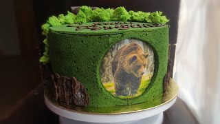 "ЛЕСНОЙ" декор для торта?кора, мох, японский заварной бисквит ? FOREST cake decoration