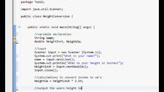 Java Programming Input / output Tasks. Height Conversion.