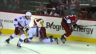 Eric Staal nails Marc Staal [HD]