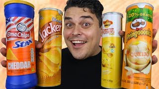 QUAL DESSAS BATATAS É MELHOR? - Pringles, Elma Chips Stax, Mr Potato e Jacker