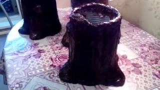 Большая Клумба-пень, декор сада