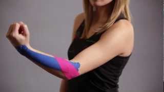 Kinesio Tape, Kinesiologie Tape bei Schmerzen im Ellenbogen Tennisarm Epicondylitis lateralis