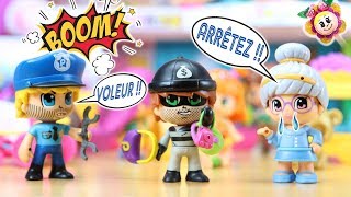Non! VOL DANS LE CENTRE COMMERCIAL SUPER PINYPON! On vole les sacs des bébés et de la grand-mère!