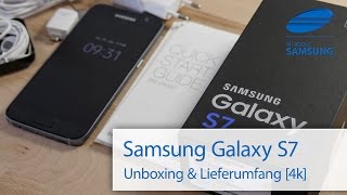 Samsung Galaxy S7 Unboxing und Lieferumfang deutsch 4k