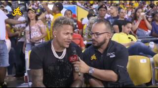 Entrevista a Carlos "Tsunami"  Martínez en el Estadio Cibao
